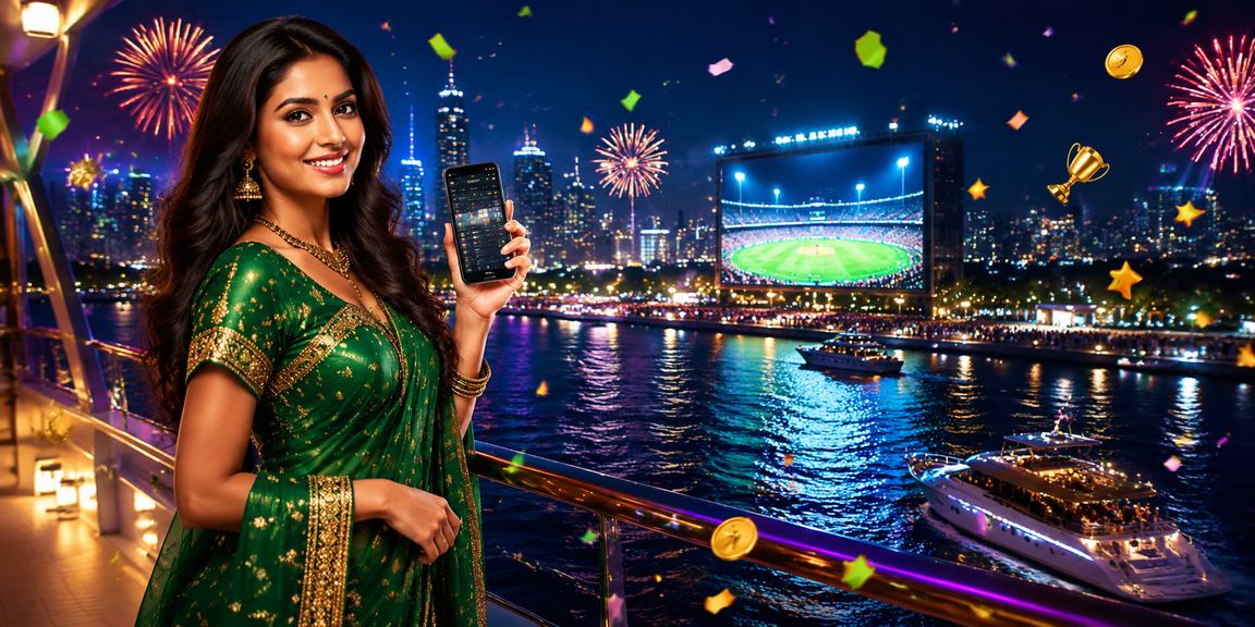 Indian cricket betting with traditional saree setting